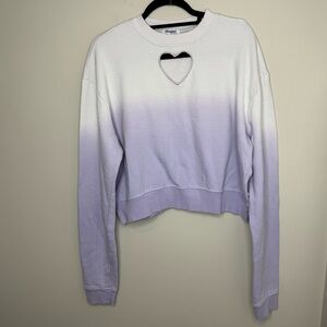 Manifest Terry Pullover crop sweatshirt in ombré -lavender